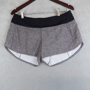 Lululemon Short Womens 8 Gray Black Run Times Wicing Inner Lined Running Pull On